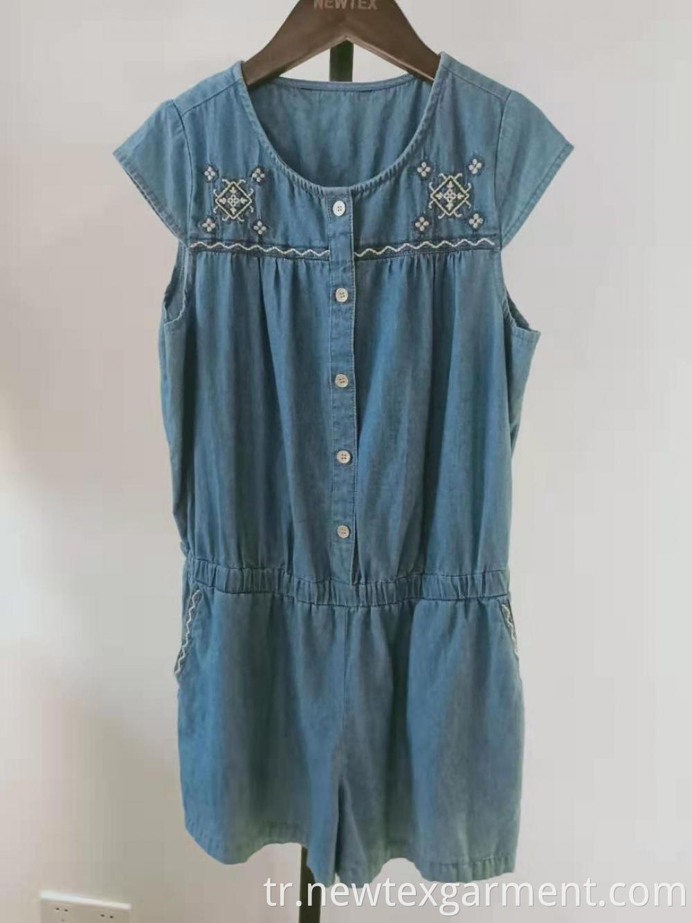 casual embroidery kids jumpsuit